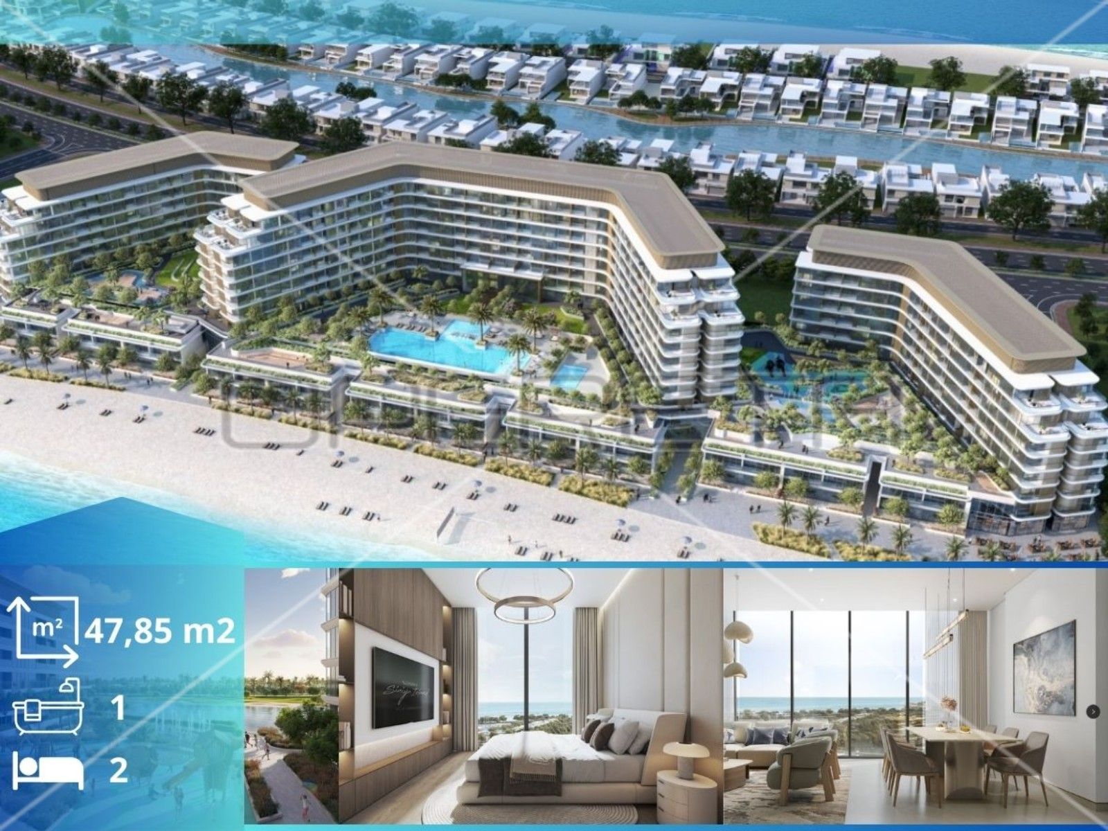 Apartment - Siniya Island, Dubai, Dubai, Dubai 47.85m2