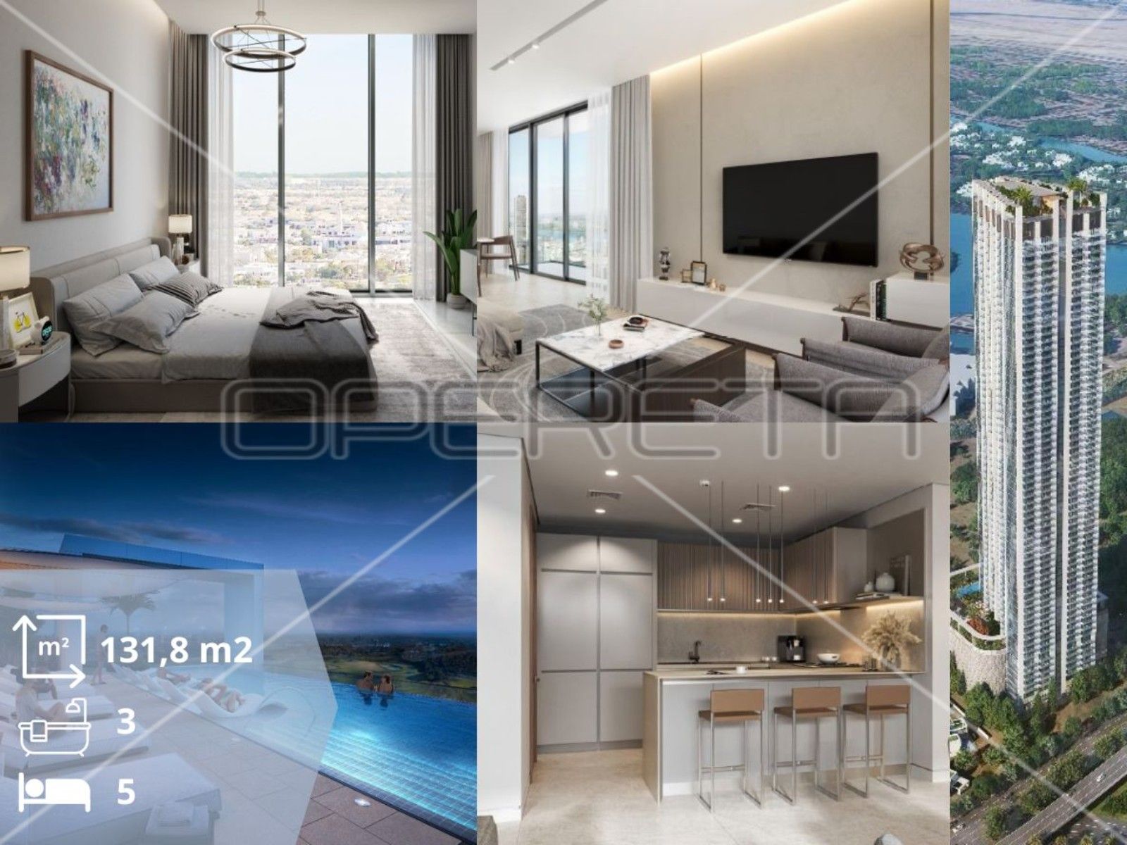 Apartment - Verde, Dubai, Dubai, Dubai 131.8m2