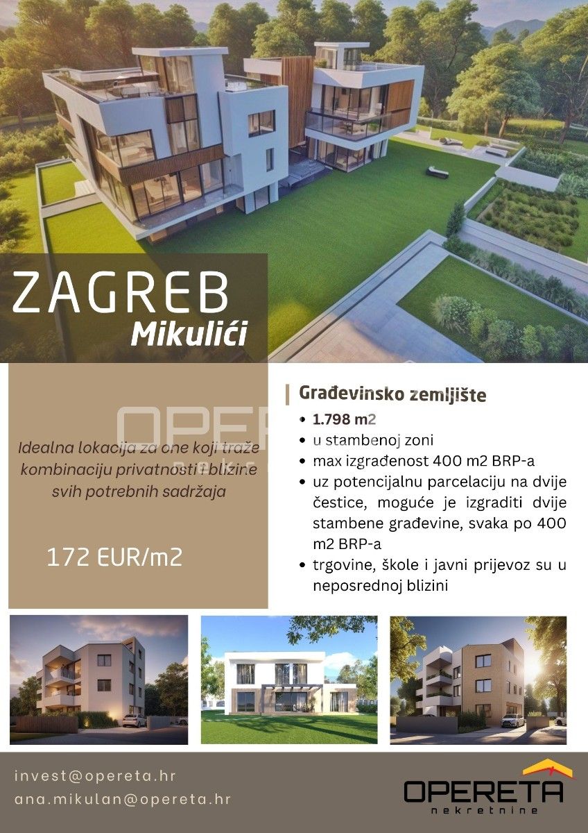 Land, - Mikulići, Črnomerec, Zagreb ,1798m2